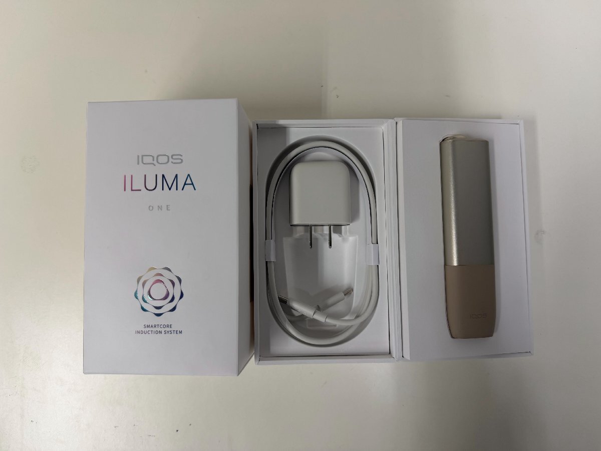 T064-X14-733 IQOS ILUMAONE アイコス イルマワン ペブルベージュ 本体 充電器 通電確認済み 現状品②大阪