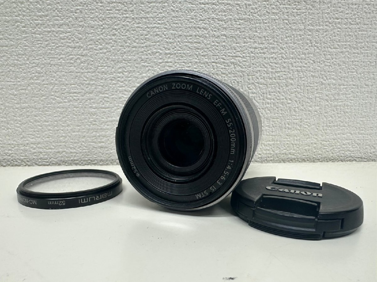 U021-N46C-77 Canon ZOOM LENS EF-M 55-200mm F:4.5-6.3 IS STM 現状品①大阪