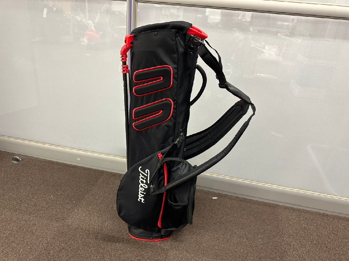 U005-X16-746 Titleist タイトリスト PLAERS 4 プレーヤーズ　4 スタンドバッグ キャディバッグ 黒赤 現状品①大阪