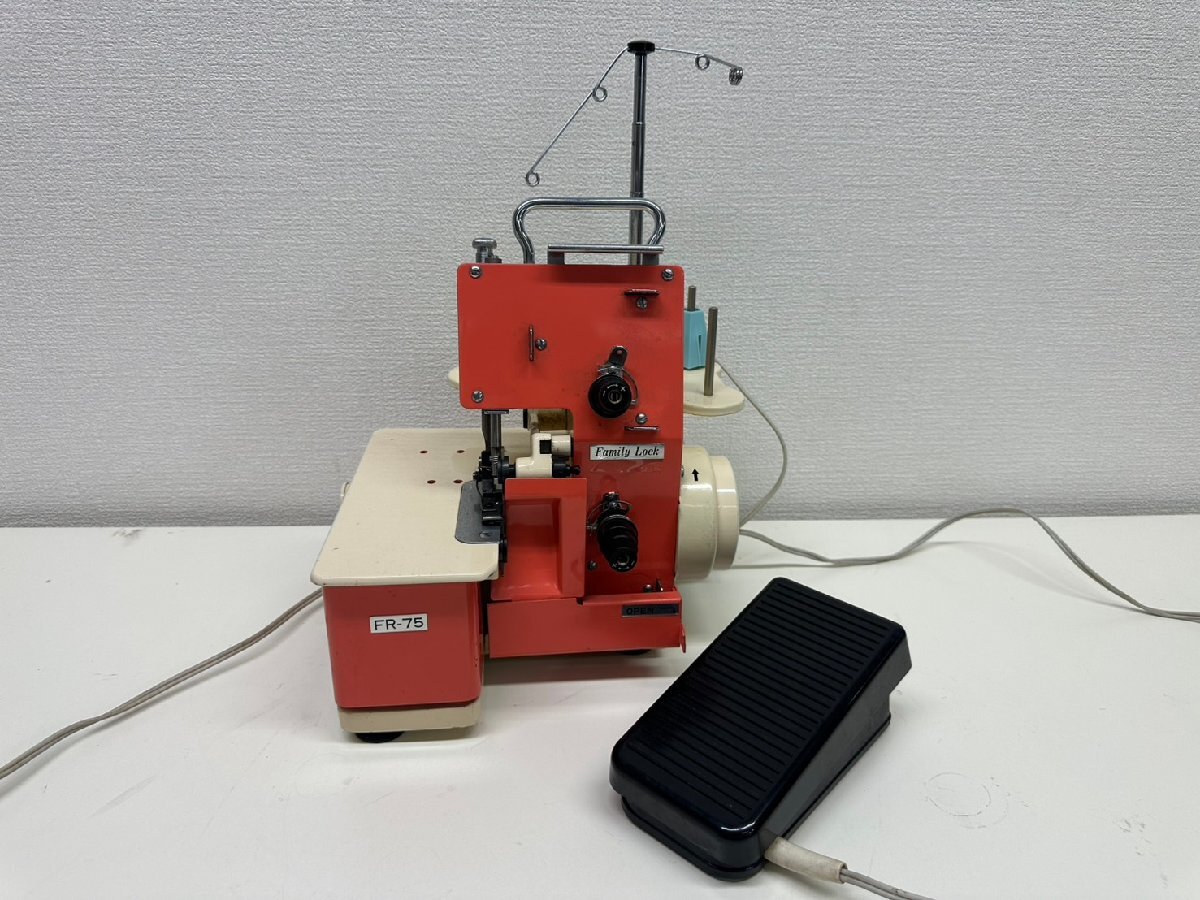 U002-X3-73577JANOME ジャノメ FR-75 ロックミシン Family Lock　75 Machine 現状品①大阪