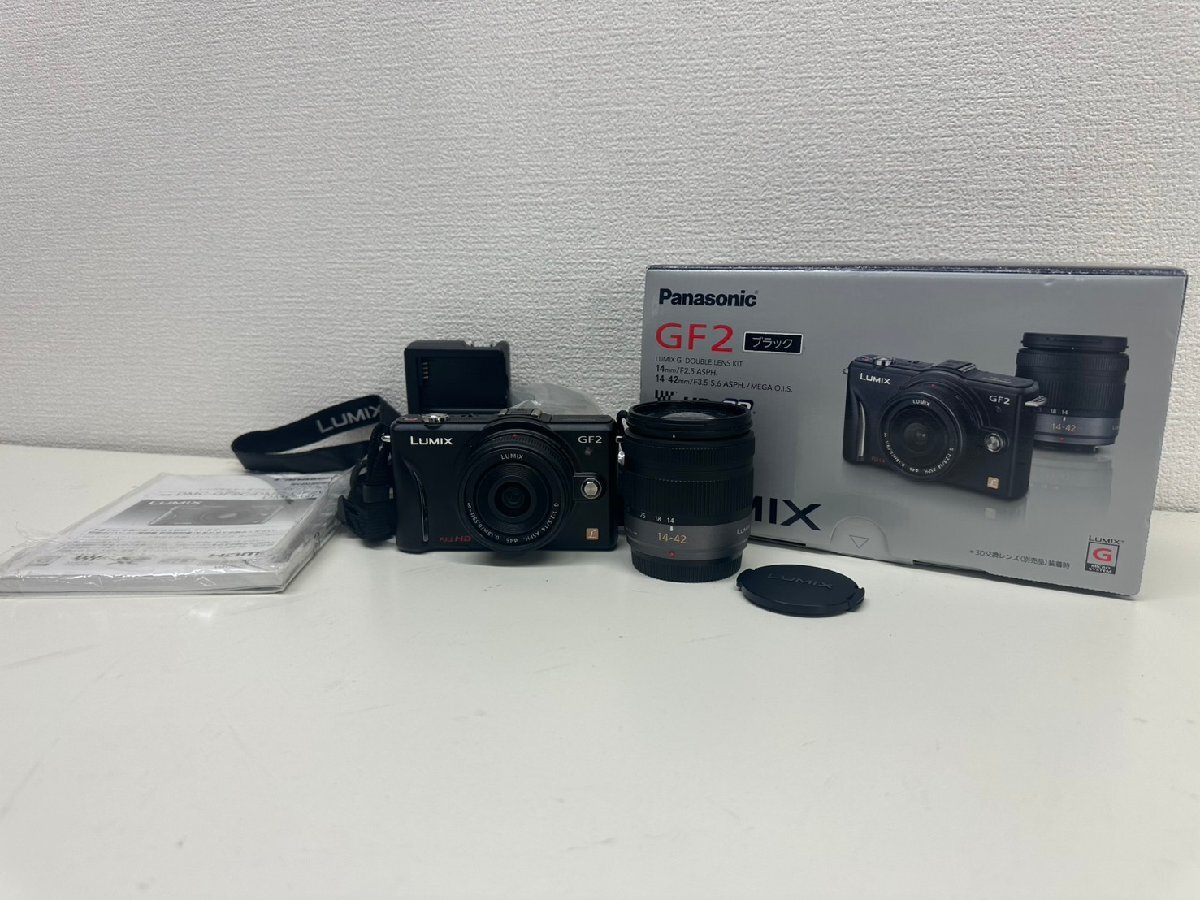 U041-N50C-29 Panasonic パナソニック LUMIX DMC-GF2 ミラーレス カメラ/G1:2.5/14 ASPH/G VARIO 1：3.5-5.6/14-42 ASPH 現状品①大阪