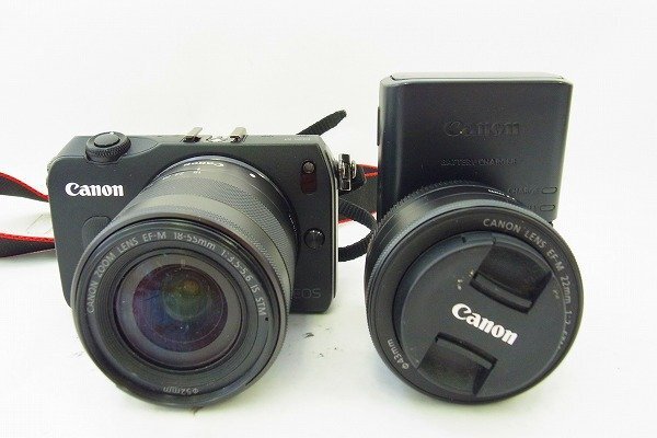 C093-J39C-218 CANON キヤノン EOS M / ダブルレンズ ミラーレス一眼カメラ 現状品③ 渋谷