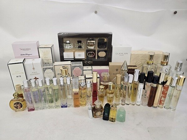 C909-00000 ※同梱不可※ CHANEL GUERLAIN 等 香水 まとめ 段ボール100サイズ 現状品③ 渋谷