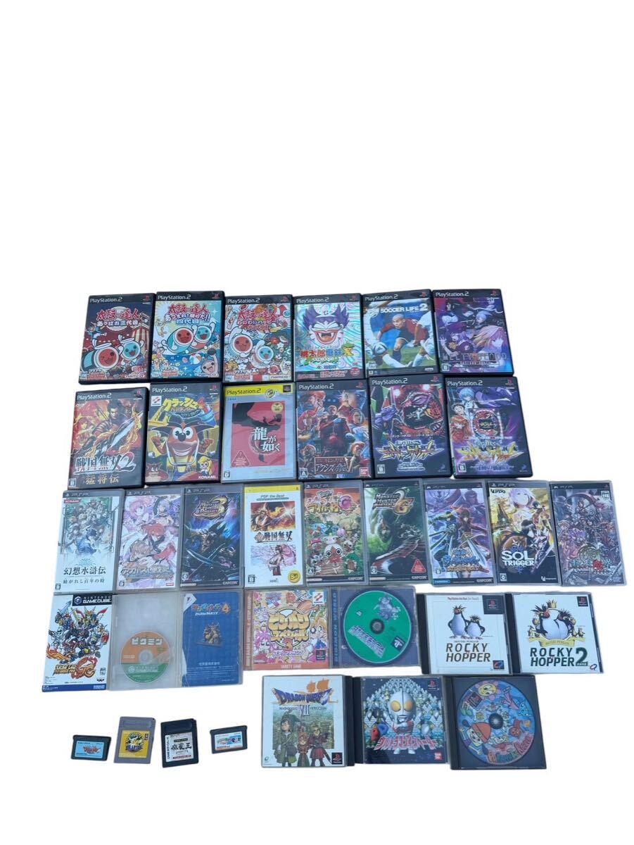 PS2/PS1/PSP/GC ゲームソフト 大量まとめ売り 約30点セット 動作未確認 太鼓の達人 龍が如く ドラクエ7 ペルソナ3 現状品 #I