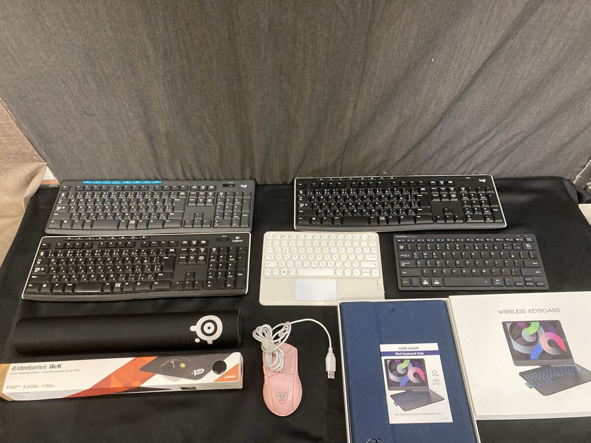 94【まとめ売り】パソコン機器まとめ キーボード ワイヤレスキーボード マウス マウスパッド logicool ロジクール Li-ion 等 い