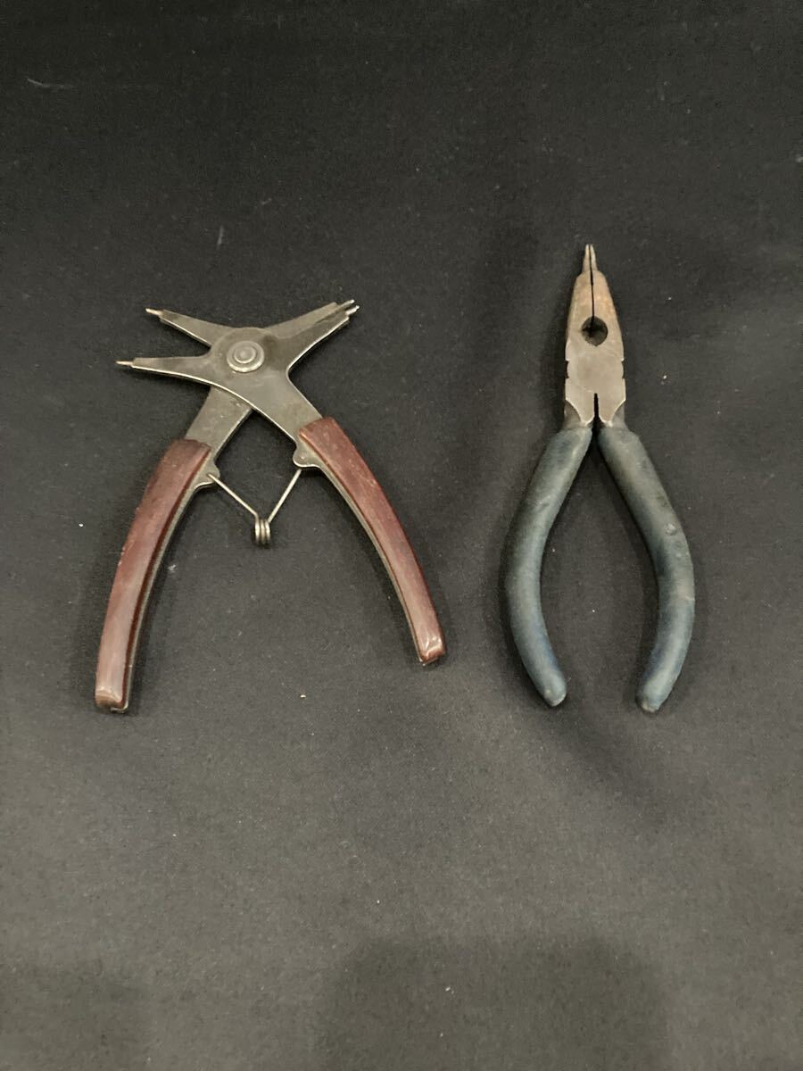60【２点セット】 ラジオペンチ ニッパー ペンチ スナップリングフライヤー 工具 DIY い