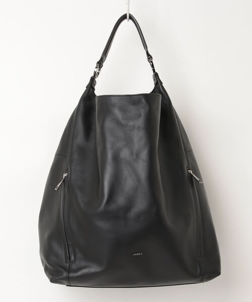 ★即決★ ( FURLA レザーショルダー バッグ ブラック ) フルラ サングルバケット