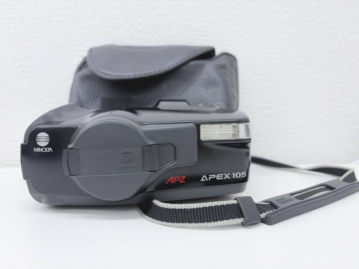 990★美品 MINOLTA APEX105 ミノルタ コンパクトカメラ フィルムカメラ ケース付 ストラップ付 ◇ 中古 動作未確認
