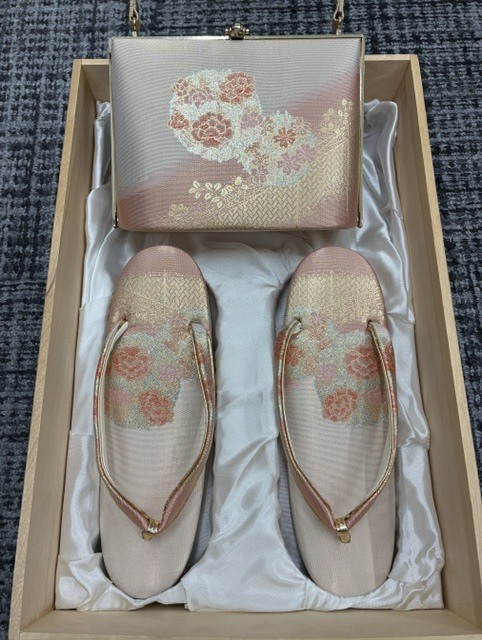 996★御誂 草履 バッグ セット 和装 着物 きもの 和装小物 木箱付き 1円スタート◇ 中古品 美品