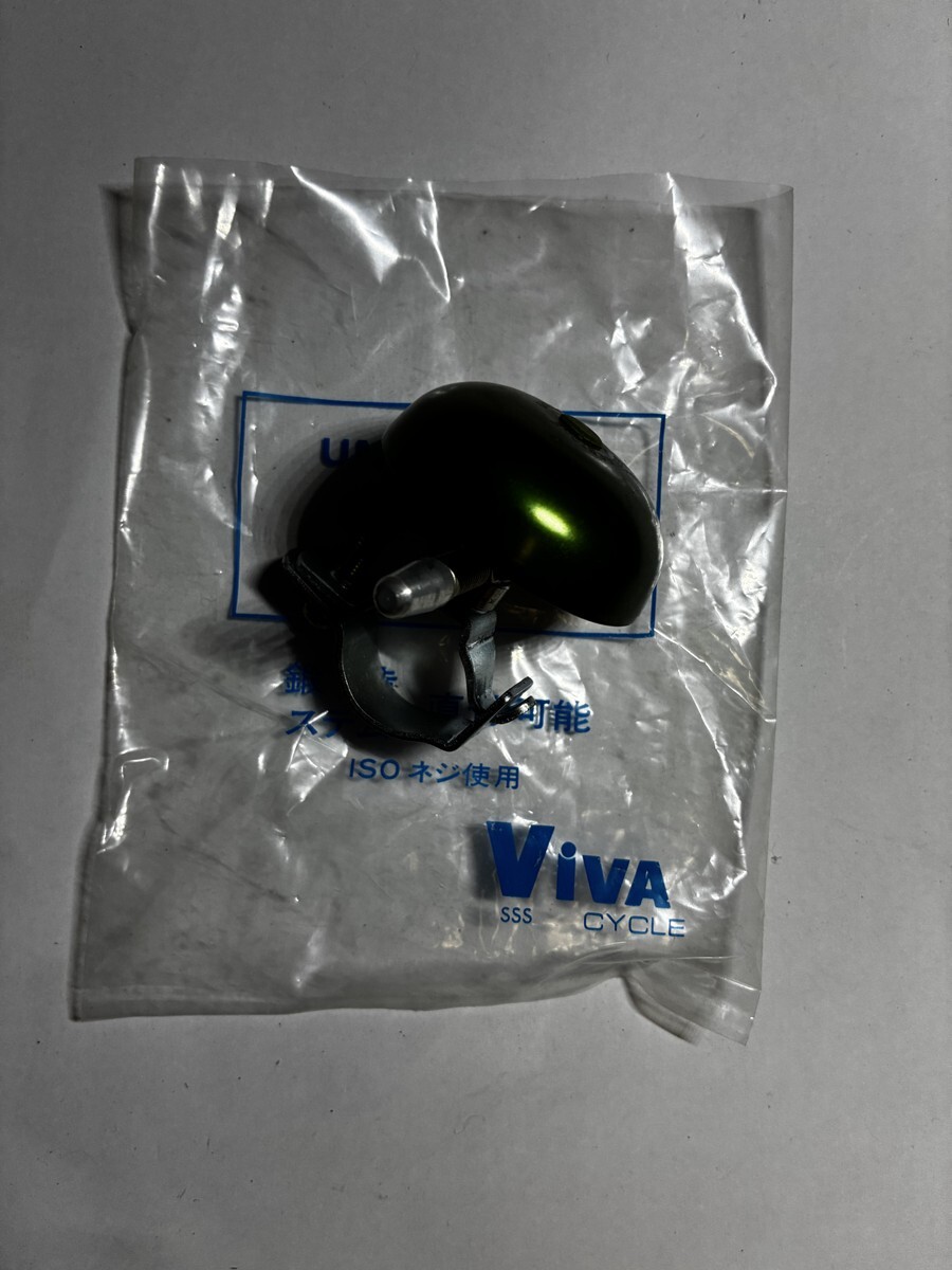 Viva Cycle ビバ 自転車ベル ブラック/グリーン 小型ベル ステム取付可能 ISOネジ使用 長期保管品