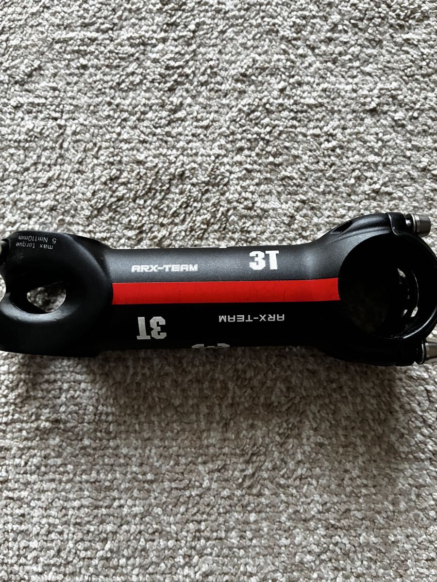 3T ARX-TEAM ステム 110mm -6° ブラック/レッド ロードバイク アヘッドステム 中古