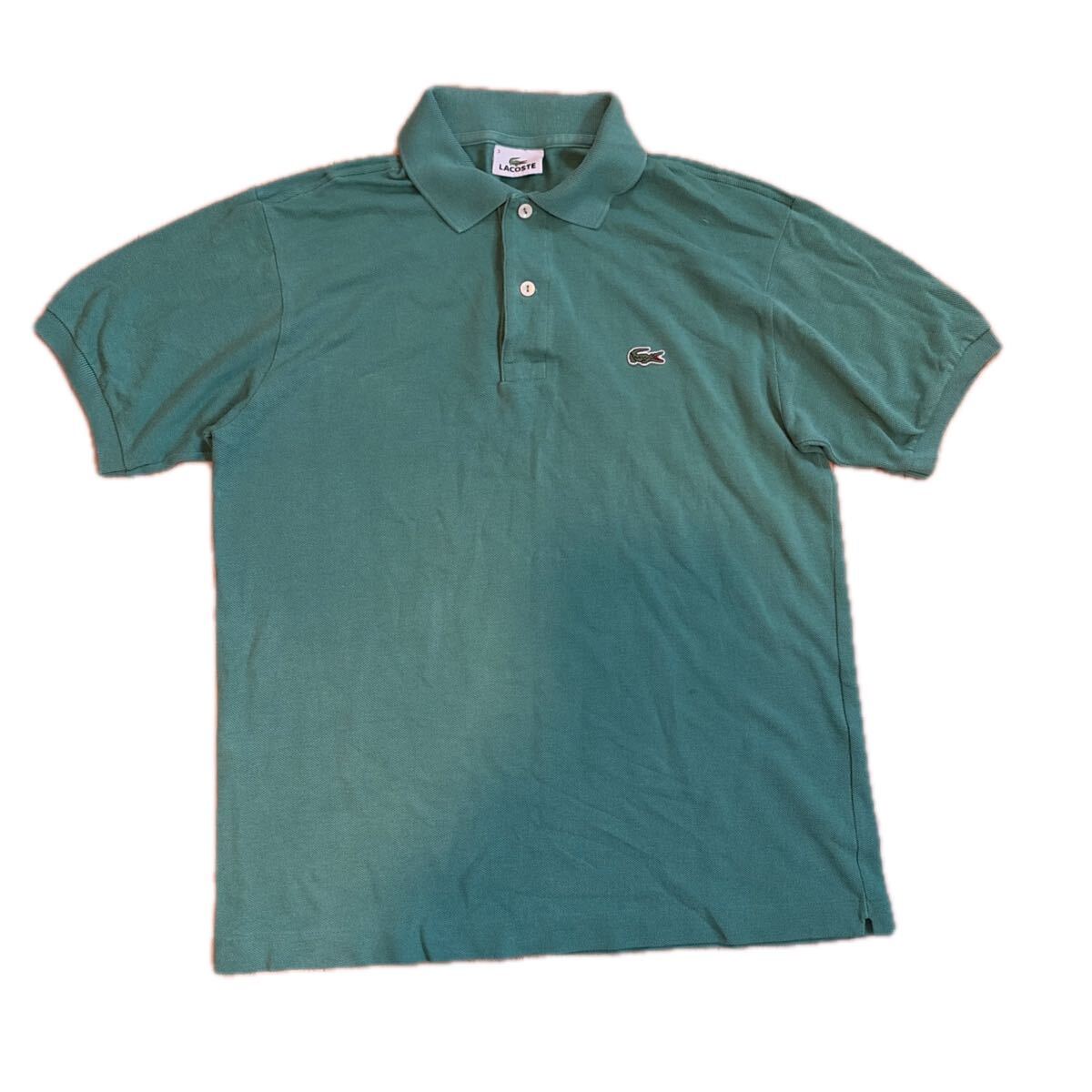 古着 ラコステ ポロシャツ LACOSTE 半袖 グリーン ワニロゴ 90s メンズM