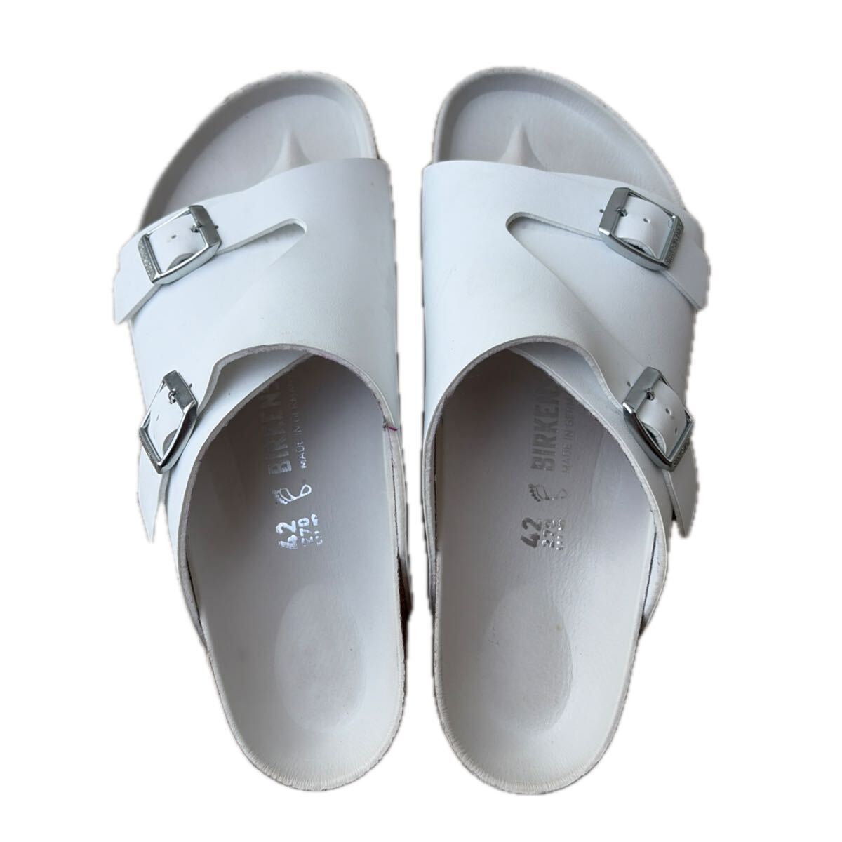 メンズ 42 27.0 BIRKENSTOCK チューリッヒ Zurich サンダル ビルケンシュトック ホワイト 白 ドイツ製