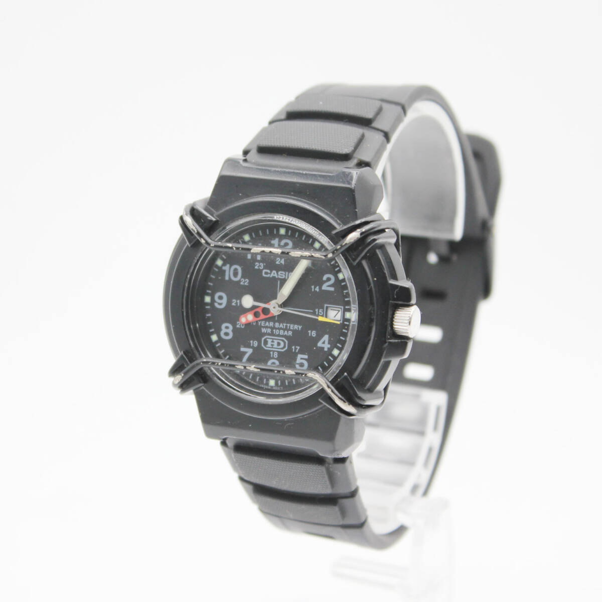 W260617-11 CASIO HD カシオ HDA-600 ユニセックス腕時計 クォーツ デイト 文字盤ブラック 不動 3針 アナログ 蓄光