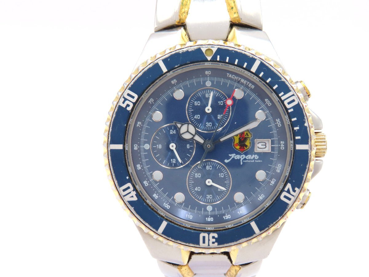 1円 JFA 0836/2002 SS/GP ブルー文字盤 腕時計 メンズ 稼働 ATQZ LRP 42973