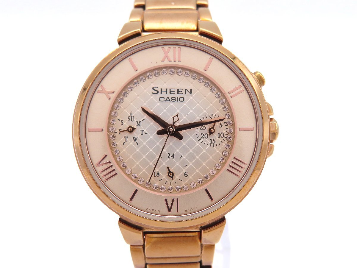 1円 カシオ SHE-3040GJ シーン GP シルバー文字盤 腕時計 ボーイズ 不動 QZ 4266601