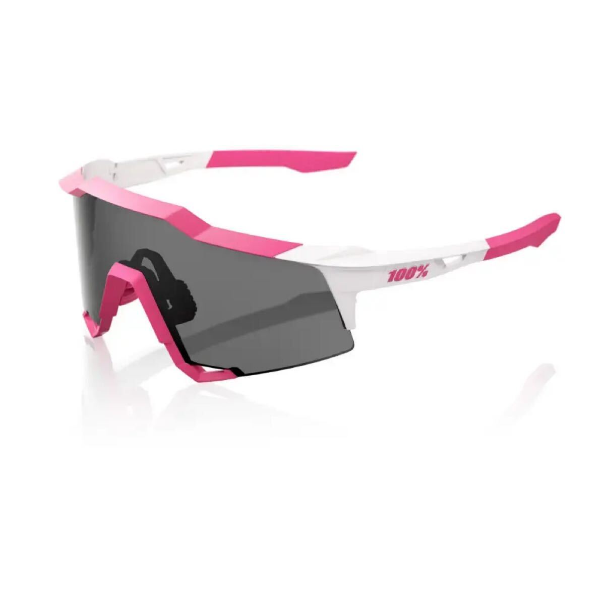 100% Speedcraft スピードクラフト　Smoke Lens - Puddy Pink White ピンク　スモークレンズ ワンハンドレッド　 スポーツサングラス