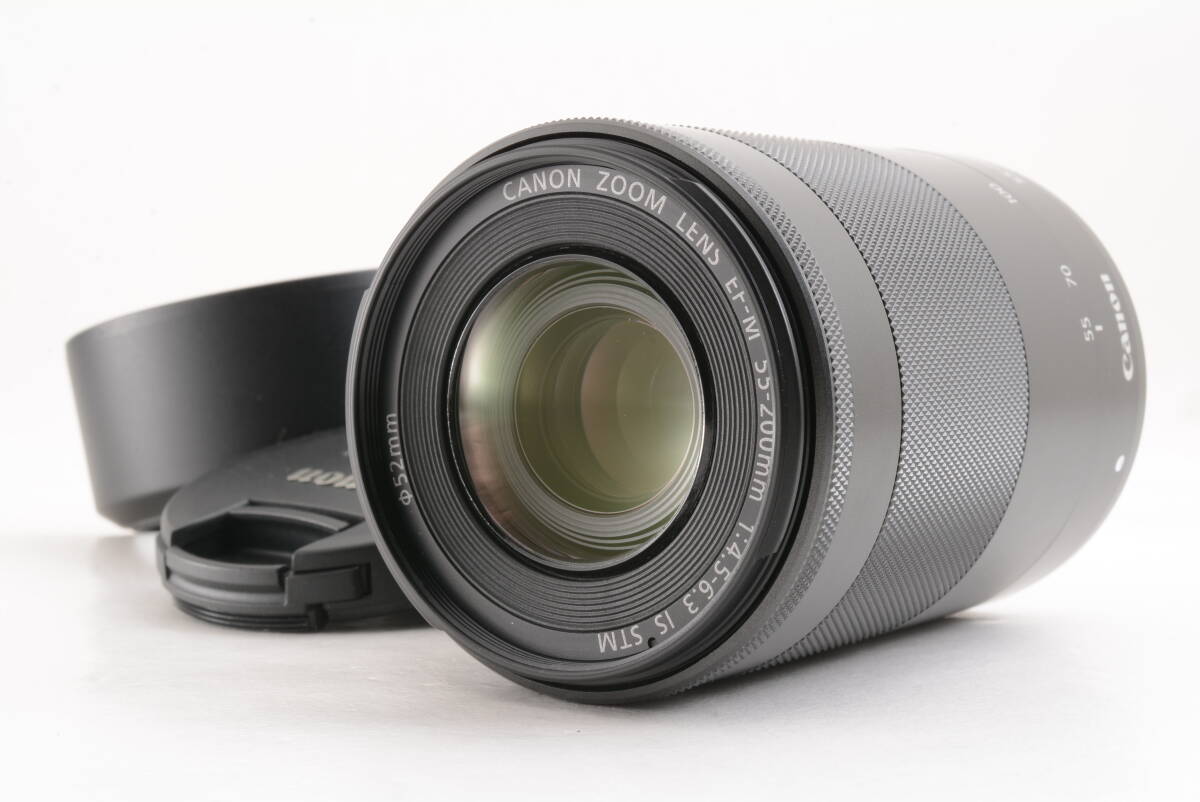 動作品 キャノン CANON ZOOM EF-M 55-200mm f4.5-6.3 IS STM AF 一眼カメラレンズ フード付 管F3312