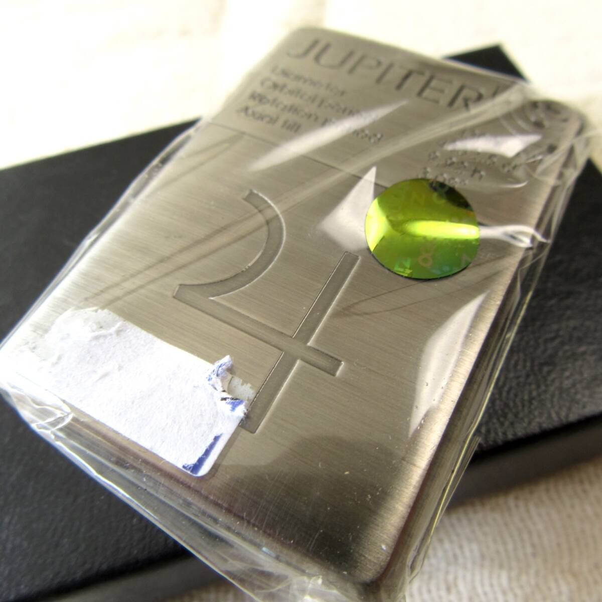 未使用Zippo★51【JUPITER 木星 惑星記号 ヘアライン加工】オイルライター／宇宙／タバコ／アメリカ／ジッポー／USA／喫煙具／銀河／地球