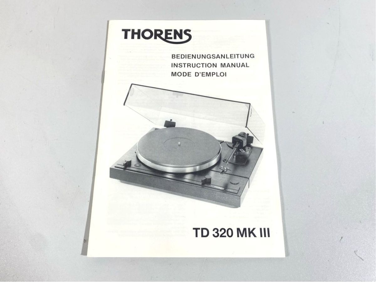 a4952 THORENS トーレンス TD320MK3 TD320MKIII ターンテーブル 用 取扱説明書 英文 原本 マニュアル