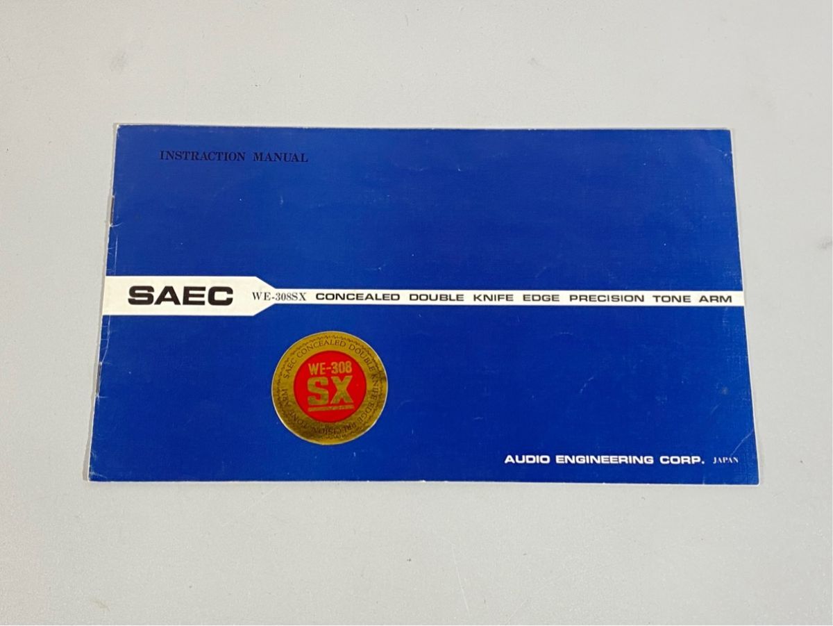 a1092 SAEC WE-308SX トーンアーム 用 取扱説明書 原本 マニュアル