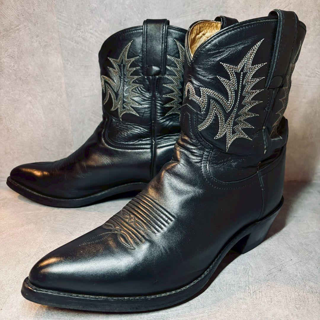 【Tony Lama トニーラマ】VT1000/ショート丈/ウエスタンブーツ/黒/ブラック/メキシコ製/メンズ革靴/7EE (25cm)