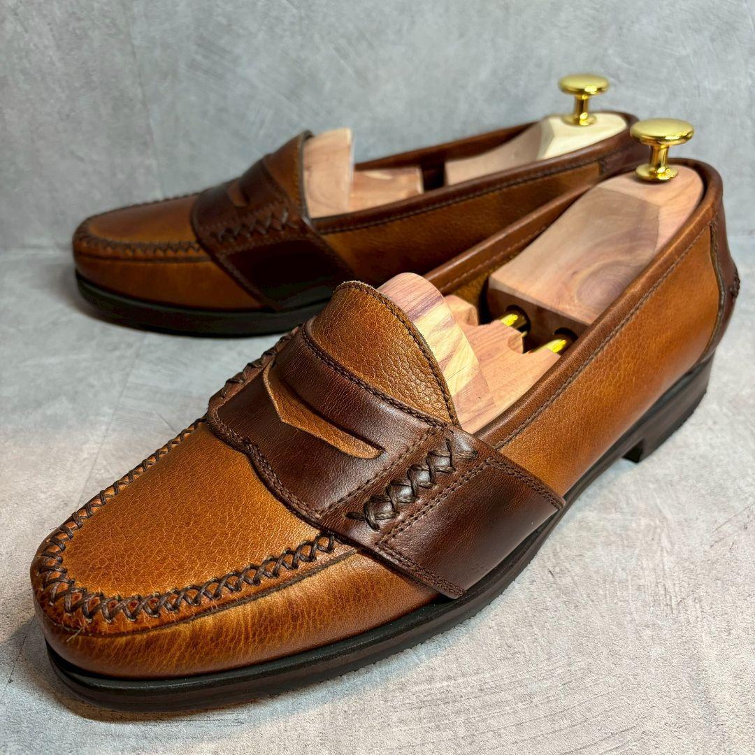 【COLE HAAN コールハーン】3271/コインローファー/本革/シボレザー/ブラジル製/ペニー/スリッポン/ドレスシューズ/ビジネス/革靴/茶色/9.5