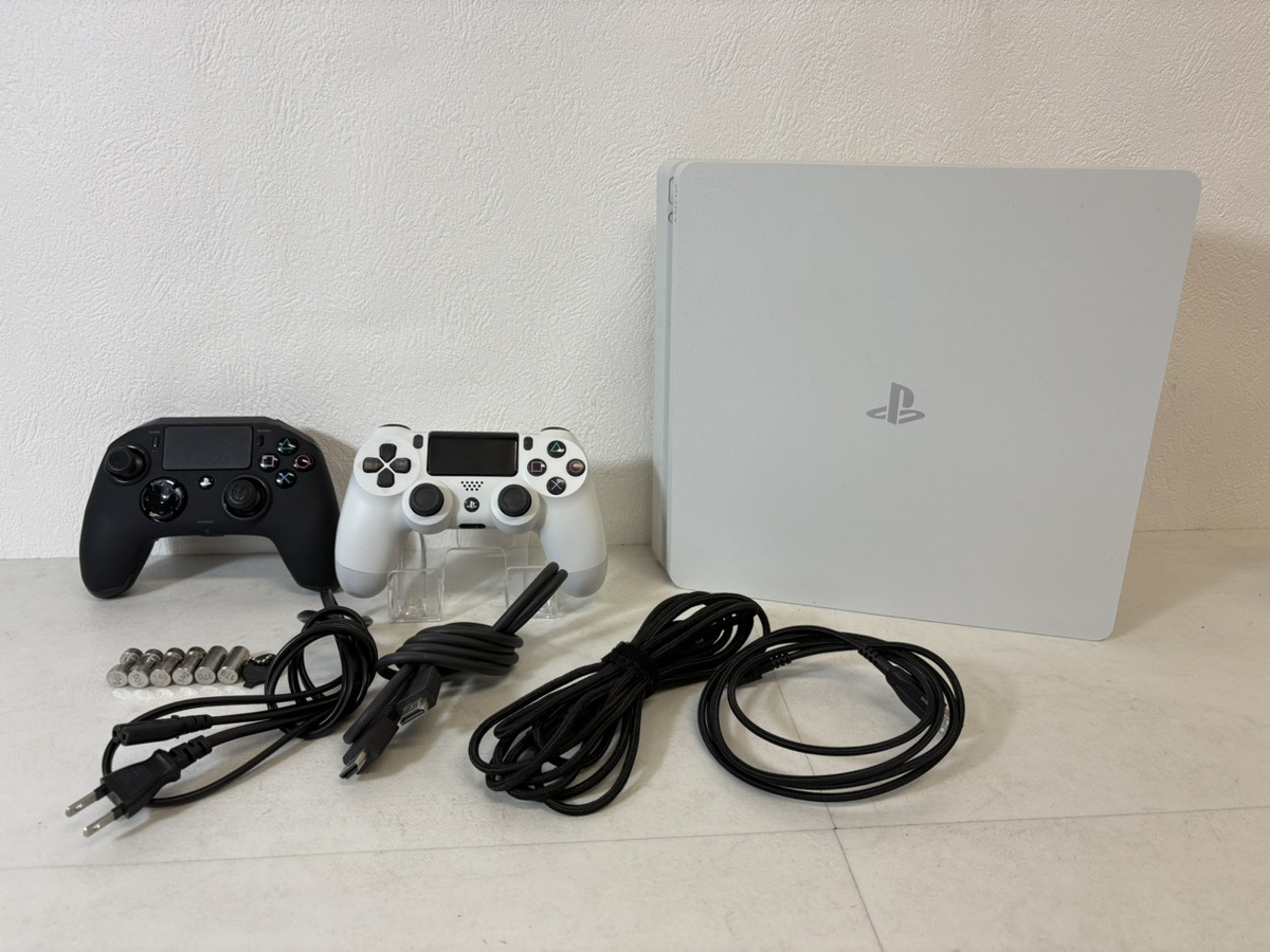 14747-014★SONY プレステ4 PlayStation4 グレイシャーホワイト CUH-2100A 500GB 本体 Nacon/純正/コントローラー2個 初期化済★