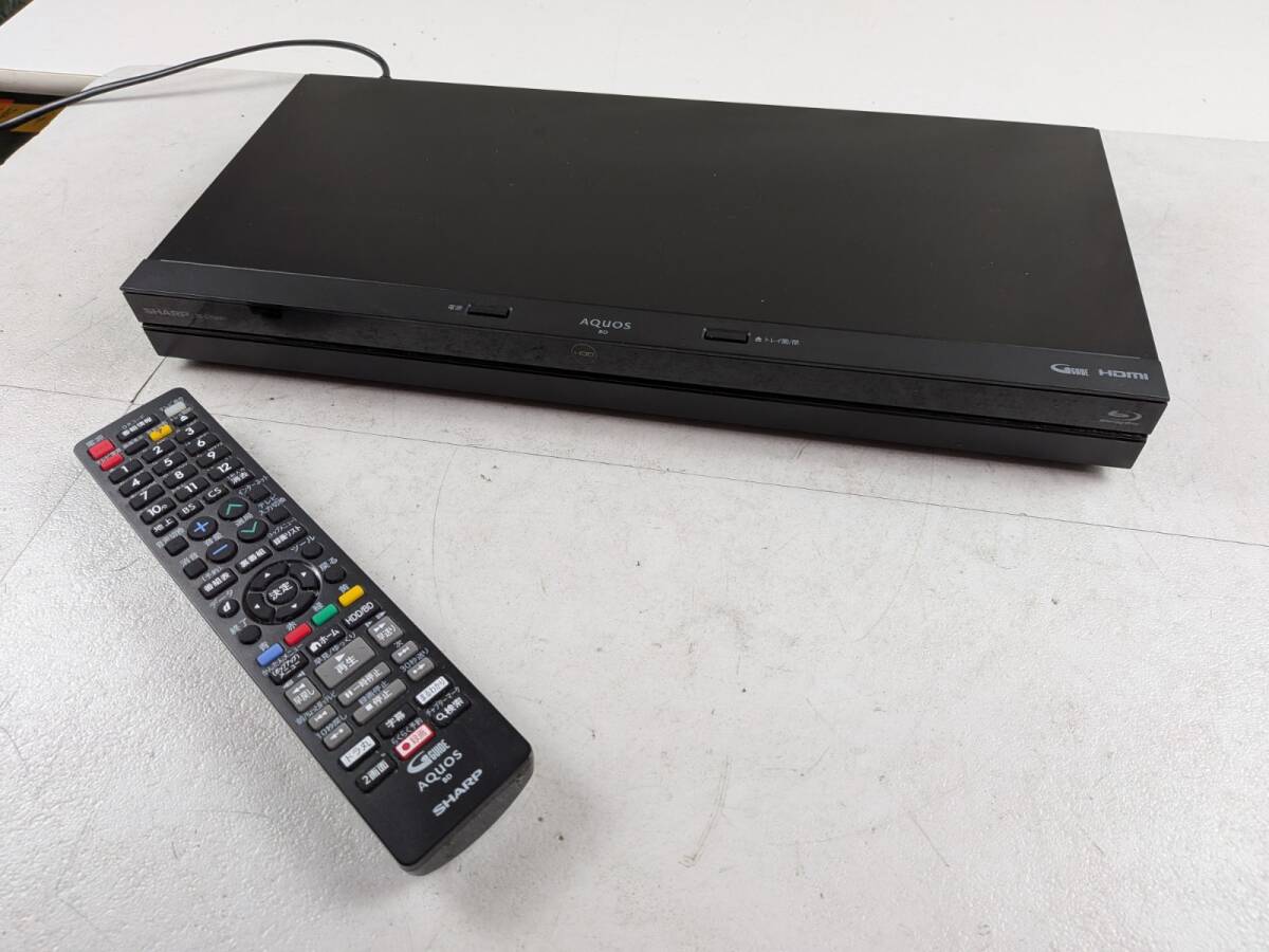 14775-043★SHARP AQUOS ブルーレイディスク レコーダー 2番組同時録画 HDD1TB 2B-C10BW1 2019年製 専用リモコン 通電確認済★