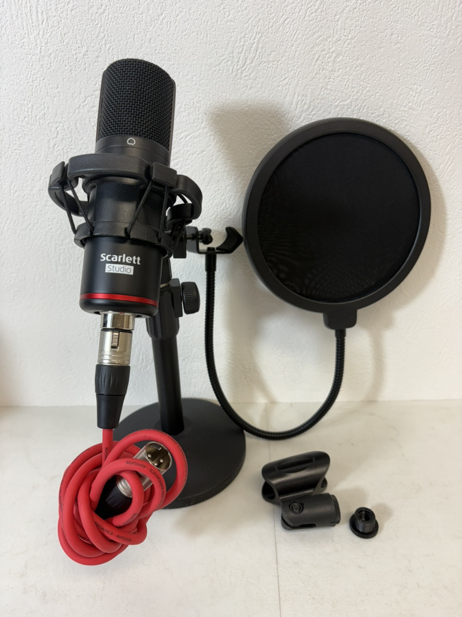14742-014★Focusrite Scarlett Studio CM25 MkIII コンデンサーマイク ポップガード スタンド付属 録音機材セット★