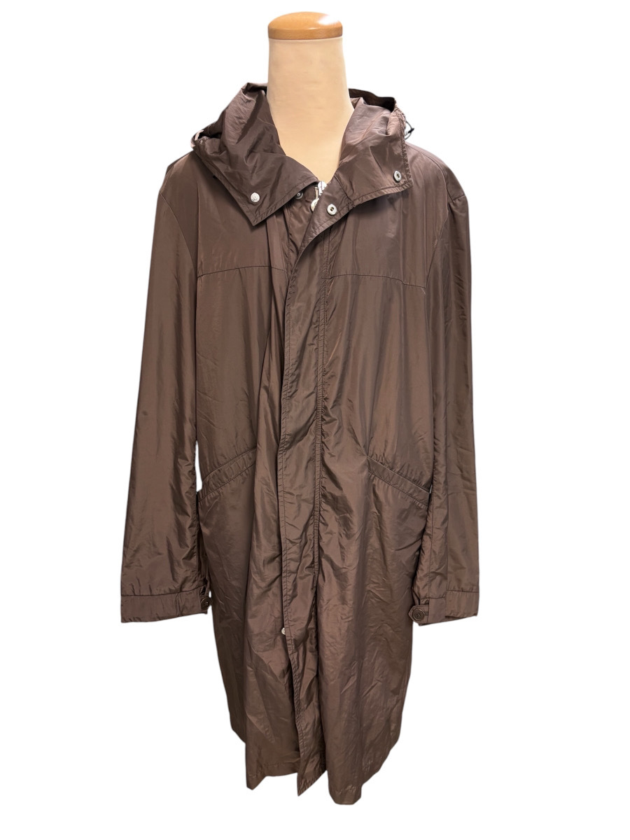 14787-014★MONCLER モンクレール フード付き ナイロンコート ロングコート ブラウン 茶色 サイズ2 レディース フランス製 軽量★