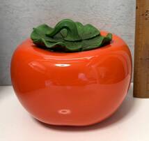 中国茶器（台湾茶器）柿型茶入れ　調味料入　陶器