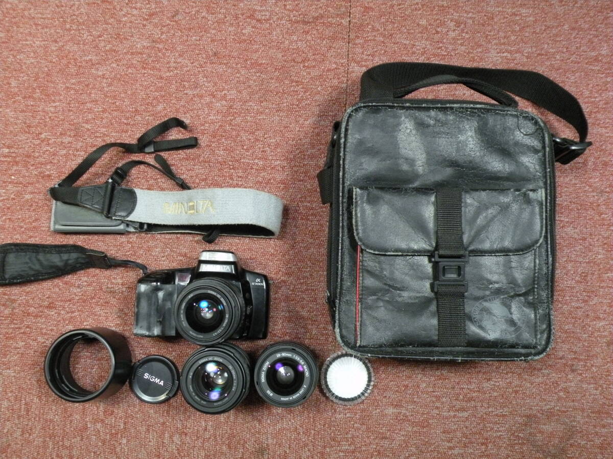 N418 MINOLTA α5700i AF一眼レフ SIGMA UC ZOOM 70-210mm SIGMA ZOOM 28-80mm kenko MC-1 52mm レンズ他 まとめて 現状渡し ジャンク