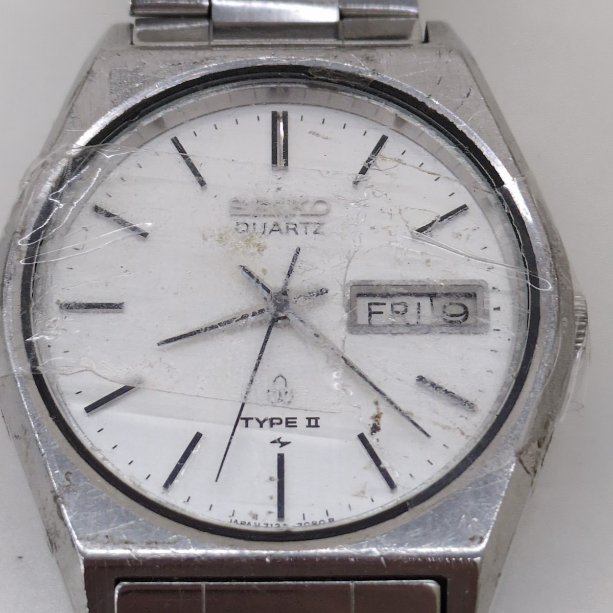 SEIKO セイコー TYPE II タイプ2 クォーツ 7123-7080 メンズ 腕時計 デイデイト 白文字盤 