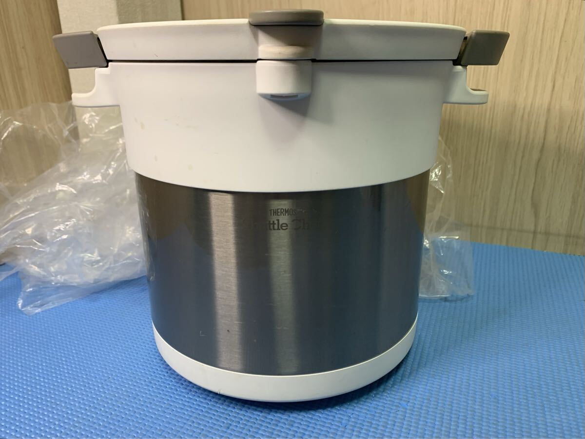  サーモス シャトルシェフ 4.5L ステンレスブラック KBC-4500 PWH (日本製) THERMOS 真空保温調理器 （W-70）