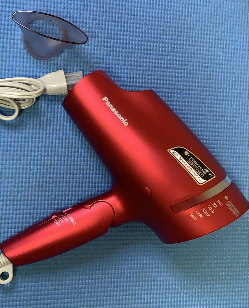 送料無料～（動作品）Panasonic ナノケア EH-CNAOB ヘアドライヤー レッド （W-46）