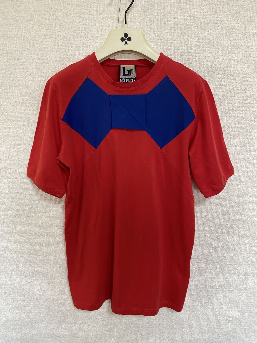 【LU FLUX 】ル.フラックス　リボンパッチワーク Tシャツ レッド Made in England レア！