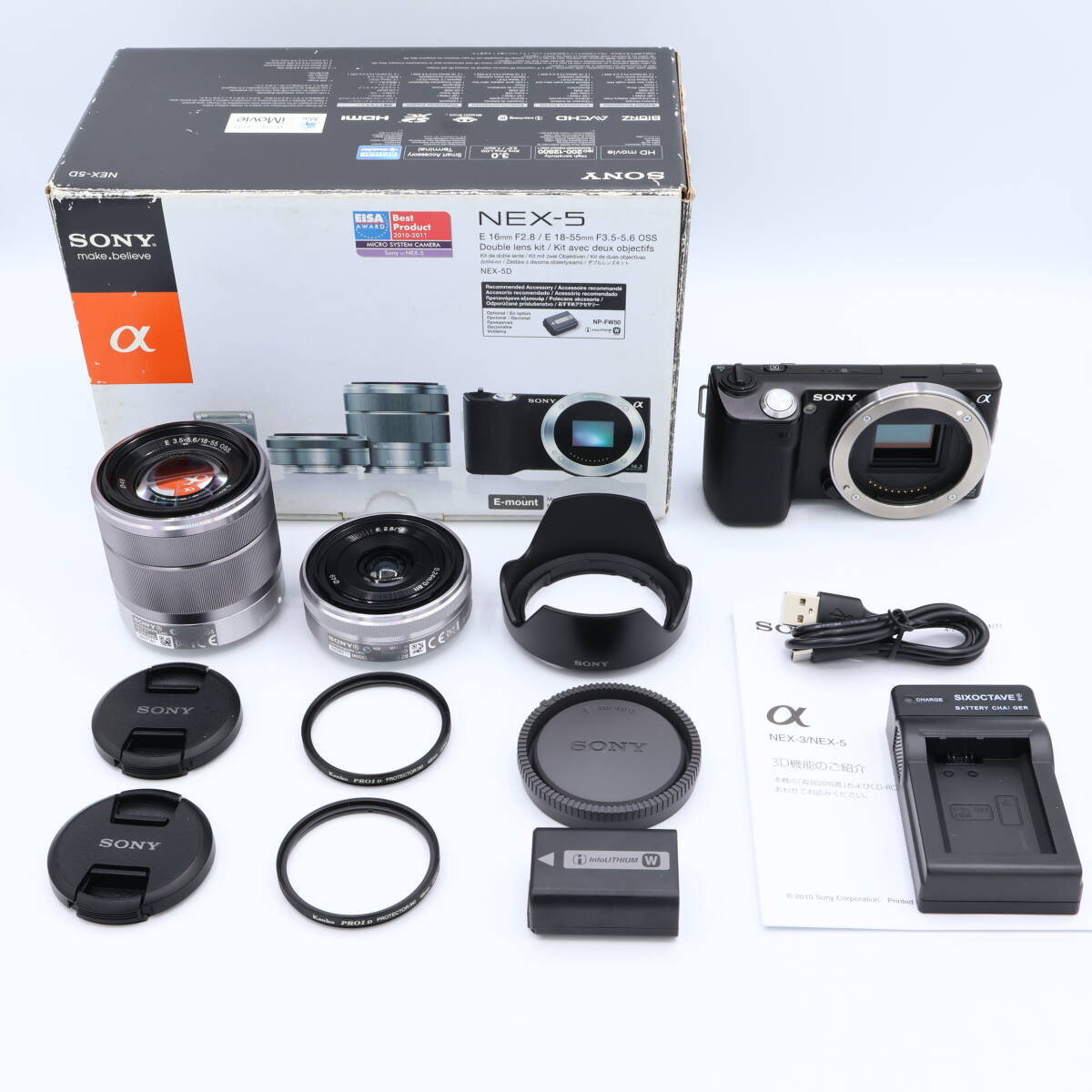 【シャッター回数：1302回】ONY ソニー α NEX-5 ダブルズームレンズキットE16mm F2.8+E18-55mm F3.5-5.6 OSS付属 #260601_1053577
