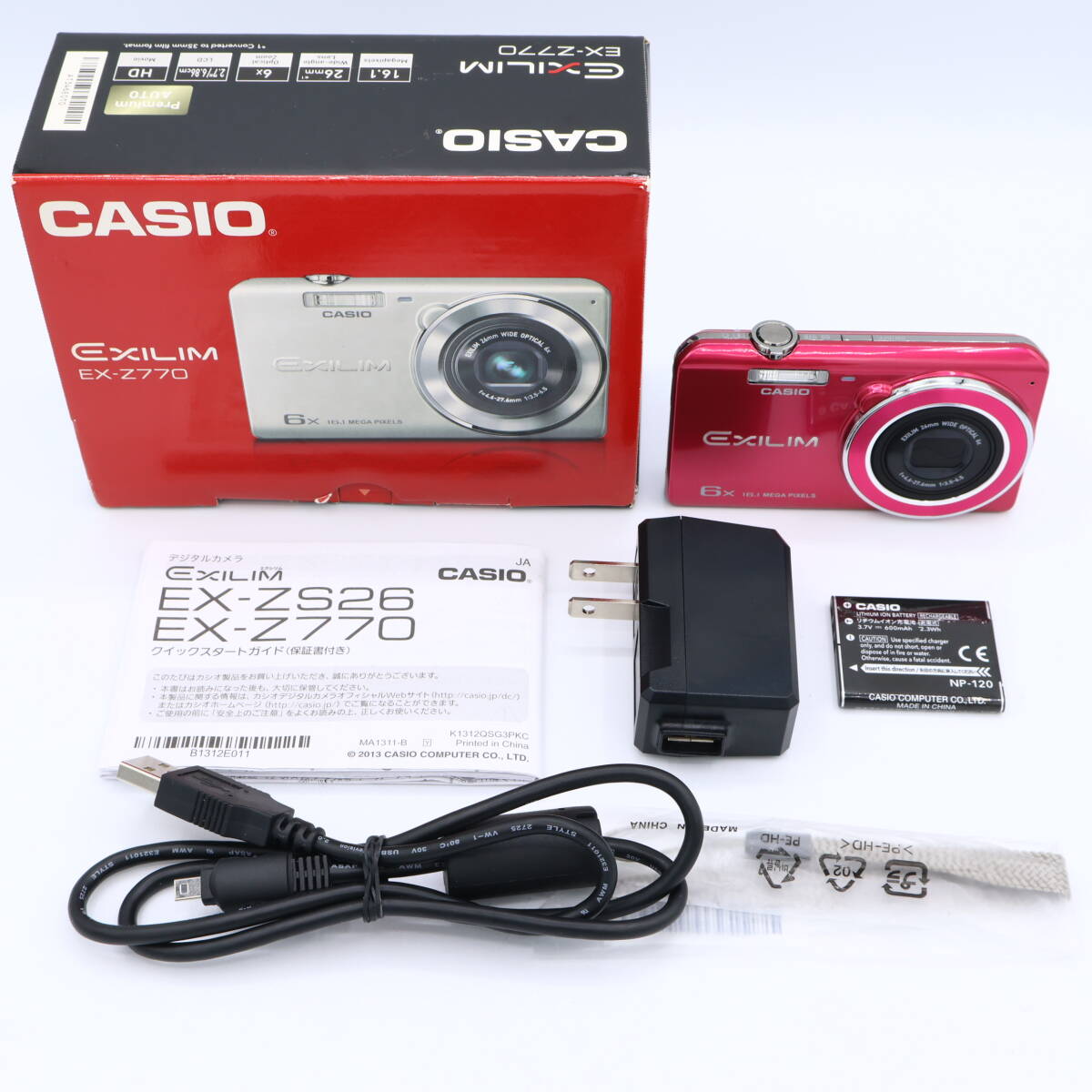 【美品】CASIO カシオ デジタルカメラ EXILIM EX-Z770 レッド EX-Z770 RED #260606_12006890A