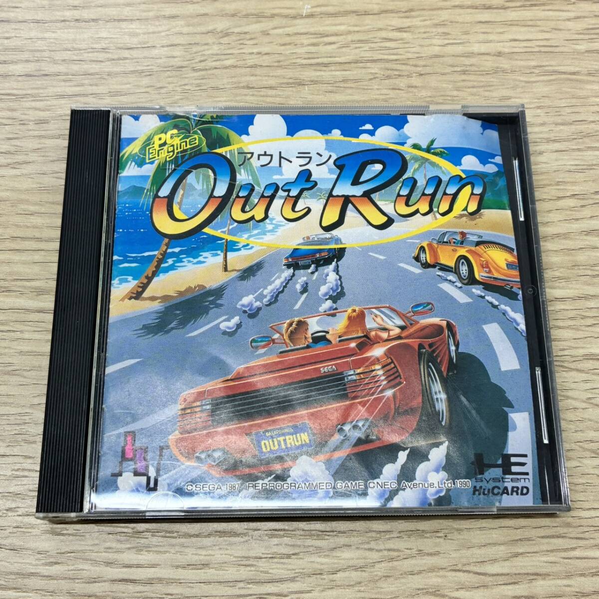 [Y0628]【現状品】PCエンジン OUT RUN アウトラン HuCARD ソフト 説明書付 ケース破損 SEGA 1987 NEC Avenue 1990