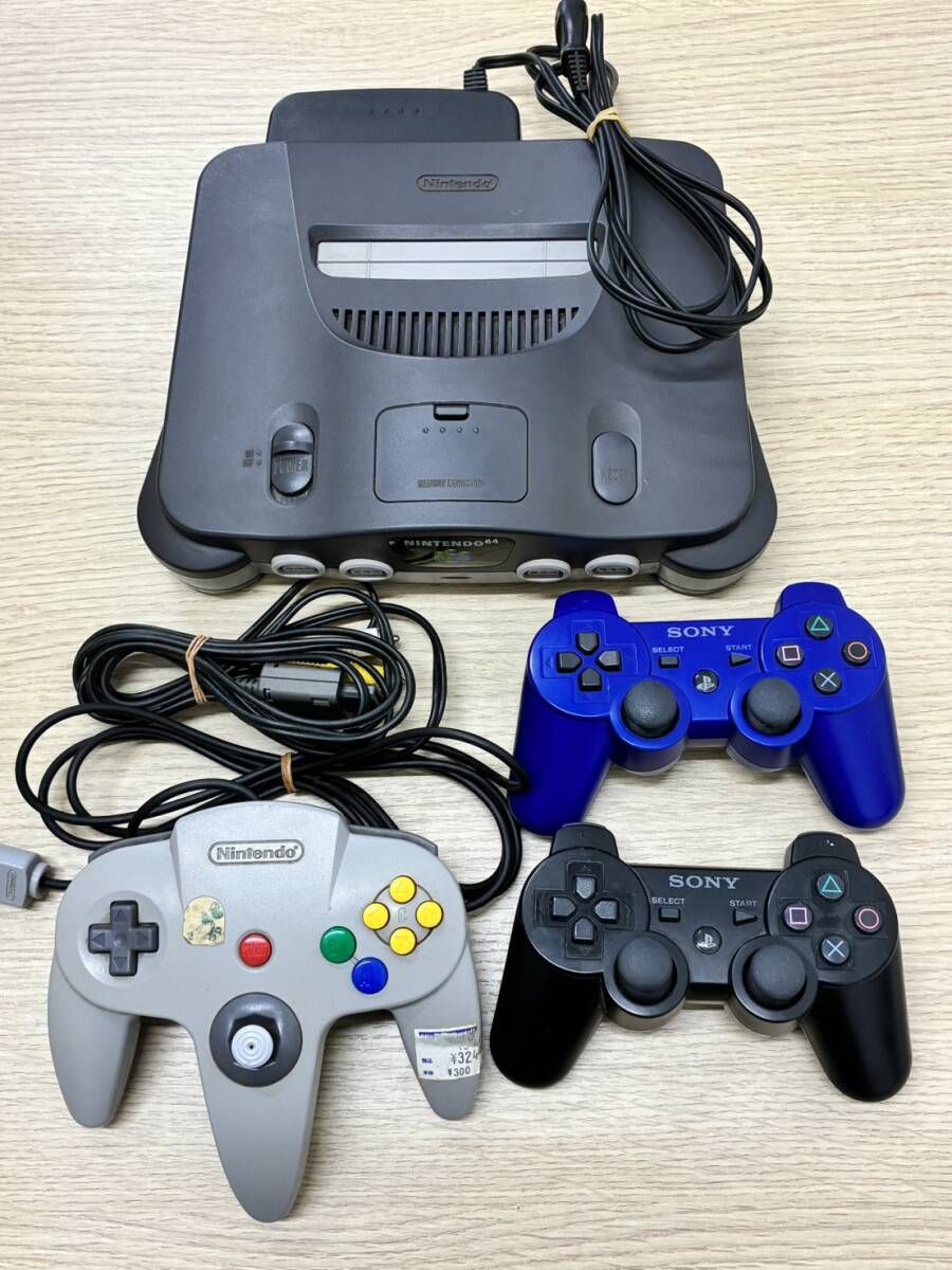 [Y0626]任天堂　Nintendo64　本体　NUS-001　コントローラー　NUS-005　SONY　ワイヤレスコントローラー　CECHZC2J　動作未確認　現状品