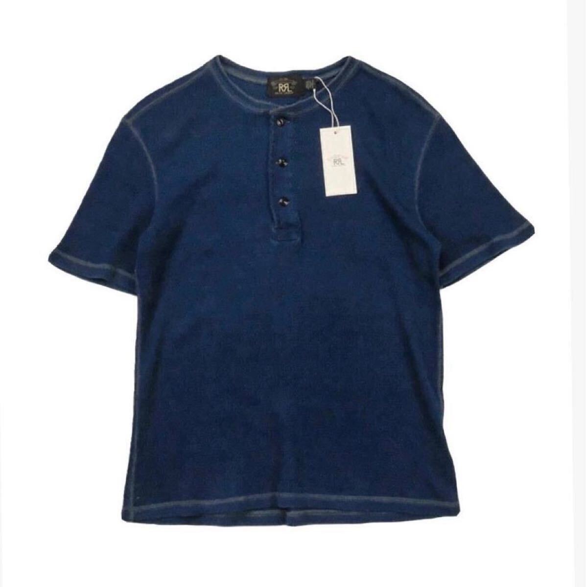 RRL インディゴ染め ヘンリーネック Tシャツ L