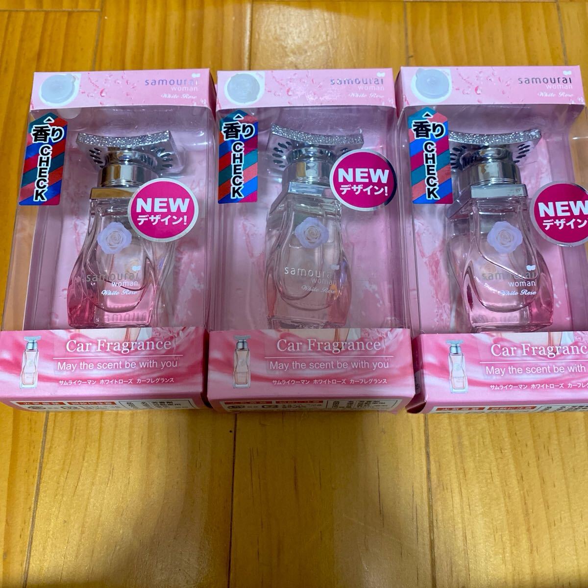 新品 サムライウーマン カーフレグランス ホワイトローズ 15ml 3個セット カー用品