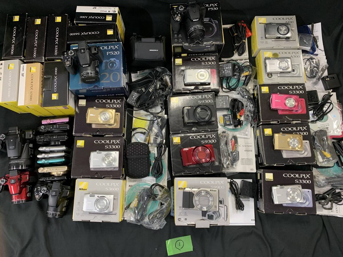 (1)1円売切り Nikon ニコン COOLPIX まとめ売り P900 A900 P530 P520 P510 S9900 A300 A100 S9300 S7000 S3300等 ジャンク