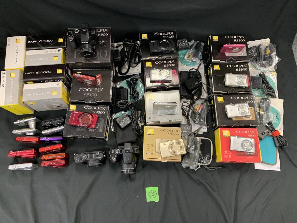 (3)1円売切り Nikon ニコン COOLPIX まとめ売り P7700 P600 P500 S9300 S9100 S7000 S6900 S6500 S6300 A100 S3300等 ジャンク