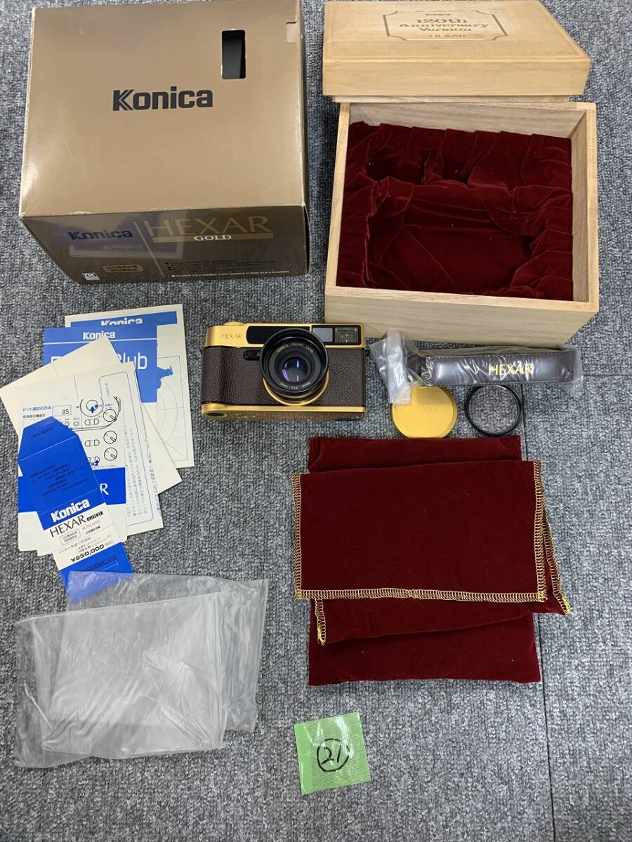 (21)1円売切り KONICA コニカ HEXAR ゴールド 120周年記念モデル コンパクトフィルムカメラ ジャンク