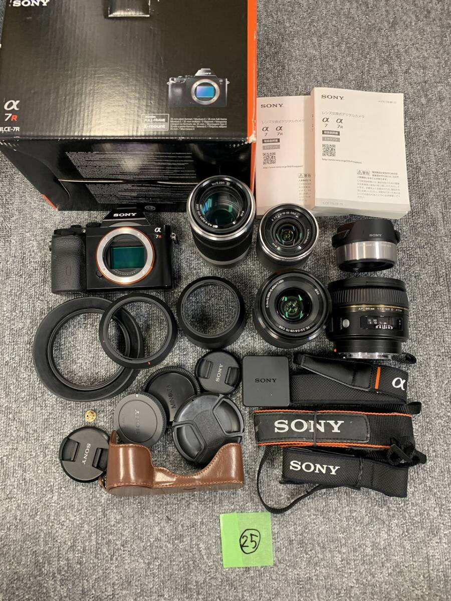 (25)1円売切り SONY ソニー α7R a7R FE 28-70mm OSS SEL2870 E 55-210mm OSS E 18-55mm OSS 85mm f1.4ジャンク