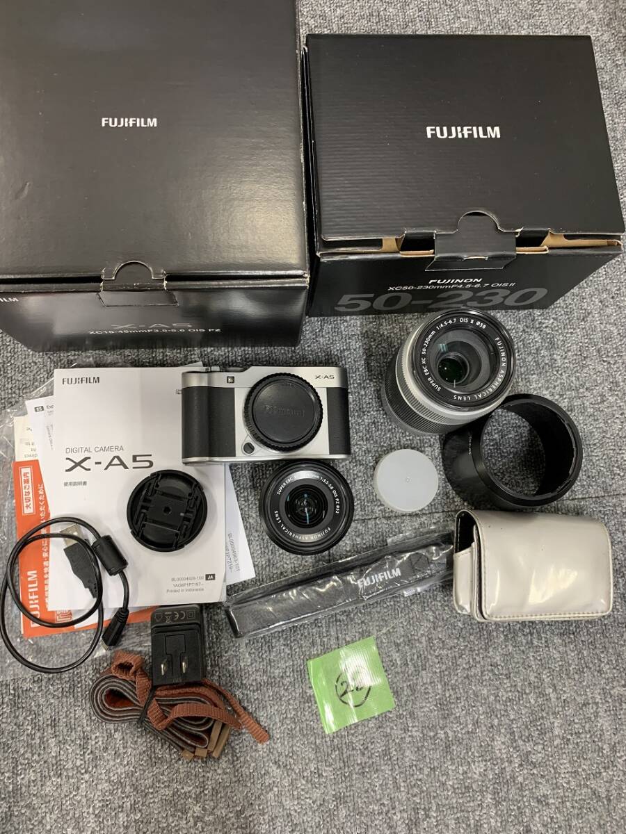 (28)1円売切り FUJIFILM 富士フイルム X-A5 ミラーレス一眼 XC 50-230mm OIS II XC 15-45mm OIS PZ ジャンク
