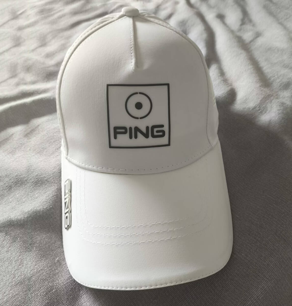 ホワイト PING マーカー付 ゴルフキャップ 春夏 新品送料無料