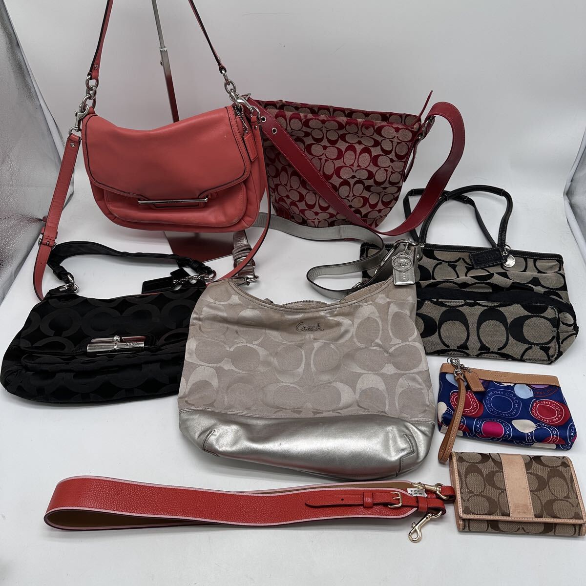 COACH コーチ シグネチャー ハンドバッグ ショルダーバッグ トートバッグ 財布 キャンバス レザー おまとめ 8点
